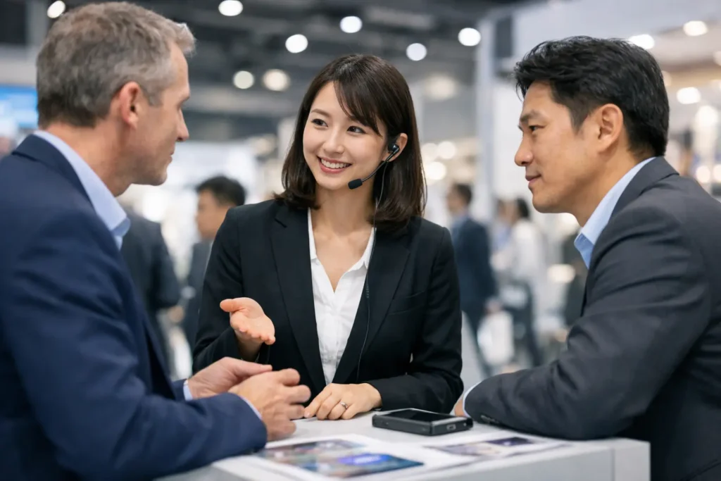 展示会 通訳 サポートで商談成果を変える方法