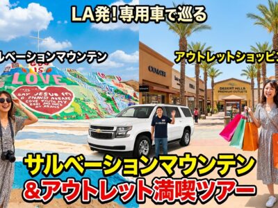「【LA発・完全プライベート】砂漠のカラフルアート『サルベーションマウンテン』＆西海岸最大級アウトレット満喫ツアー